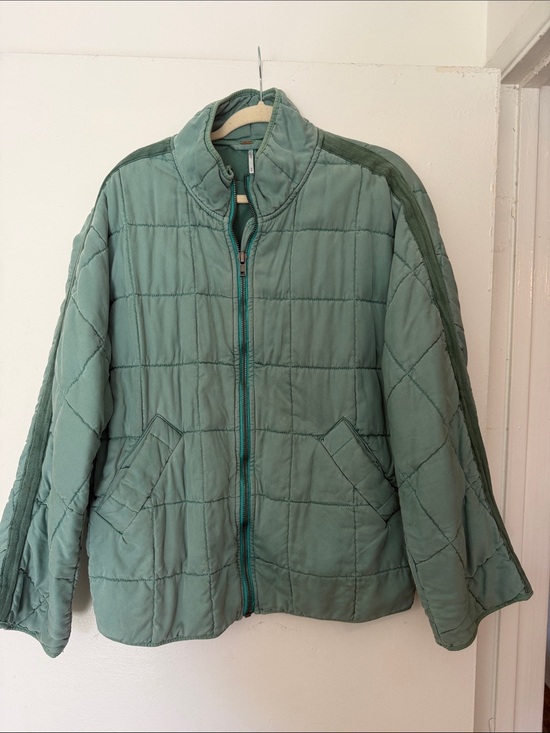Free People Jackets & Blazers - Free People Women’s M Teal Dolman Quilted Knit Jacket *see description